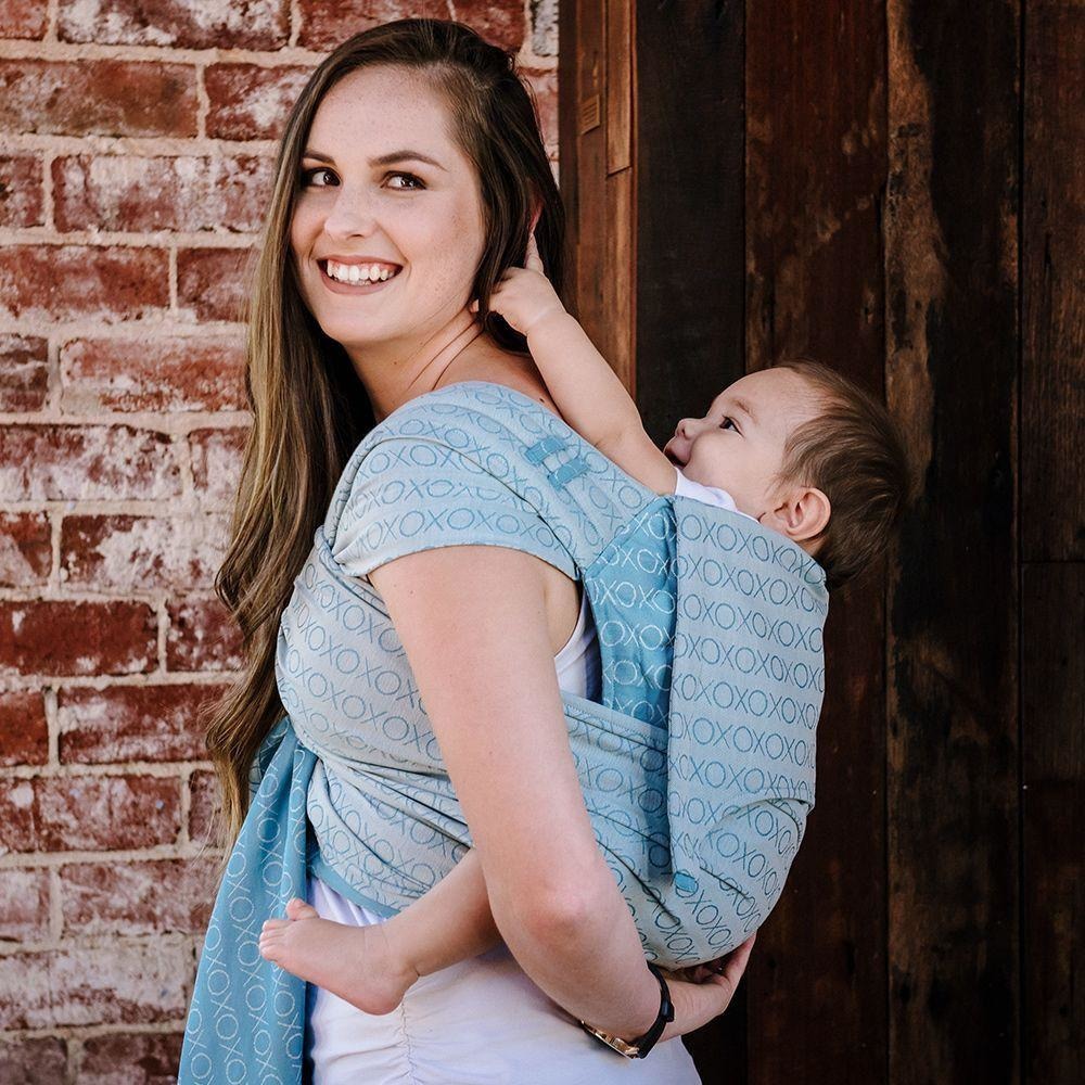 Fidella Fly Tai - MeiTai babycarrier Limited Edition Hugs and Kisses - blue heaven (Baby Size - From Birth) - Meh Dai - Fidella - Afterpay - Zippay Carry Them Close