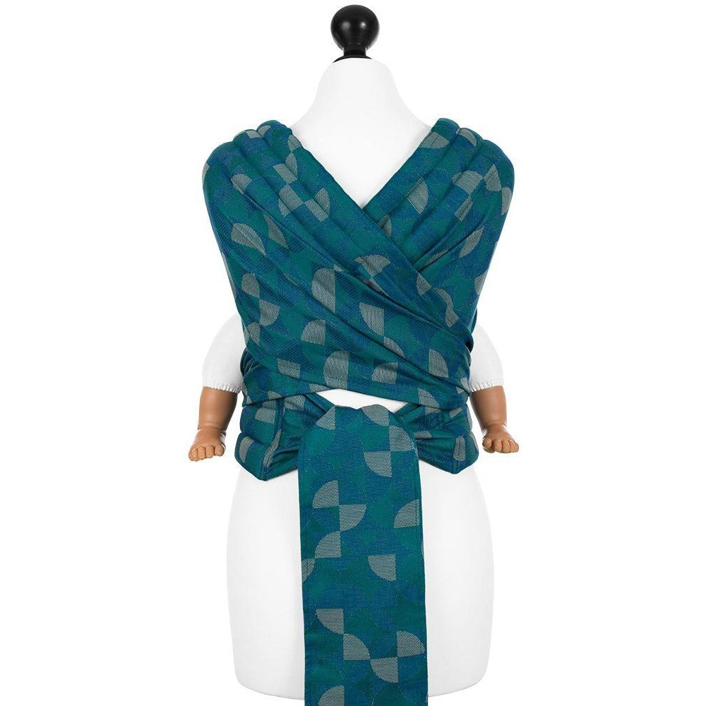 Fidella Fly Tai - MeiTai babycarrier Kaleidoscope - Ocean Teal (Baby Size - From Birth) - Meh Dai - Fidella - Afterpay - Zippay Carry Them Close