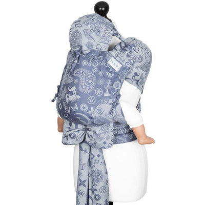 Fidella Fly Tai - MeiTai babycarrier Medley Serenity Blue (Baby Size - From Birth) - Meh Dai - Fidella - Afterpay - Zippay Carry Them Close