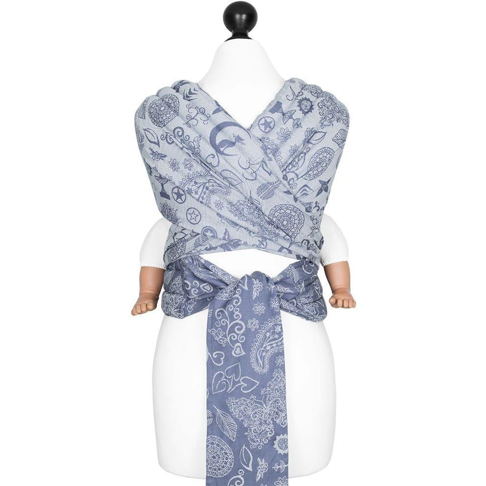 Fidella Fly Tai - MeiTai babycarrier Medley Serenity Blue (Baby Size - From Birth) - Meh Dai - Fidella - Afterpay - Zippay Carry Them Close