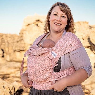 Fidella Fly Tai - MeiTai babycarrier Limited Edition Mosaic Soft Coral (New Size - From 4months) - Meh Dai - Fidella - Afterpay - Zippay Carry Them Close