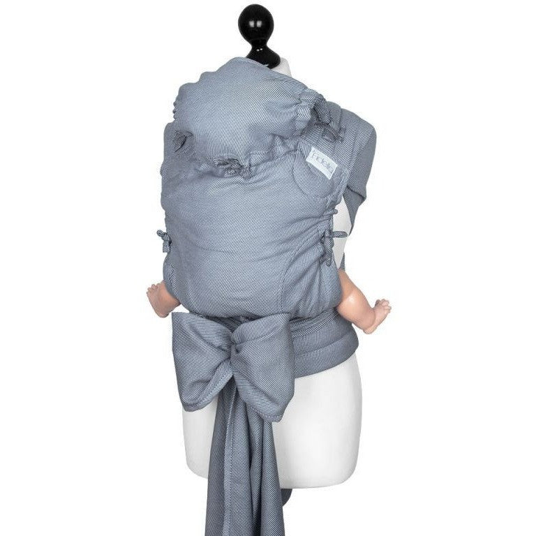 Fidella Fly Tai - MeiTai babycarrier Limited Edition - Lines Light Blue (Toddler Size) - Meh Dai - Fidella - Afterpay - Zippay Carry Them Close