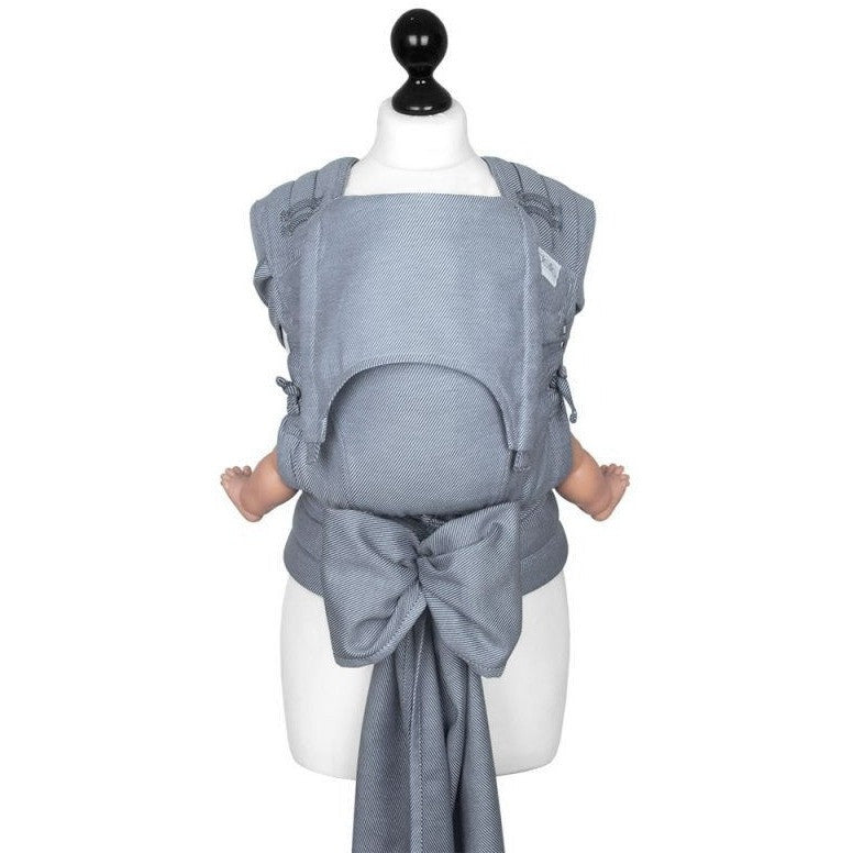 Fidella Fly Tai - MeiTai babycarrier Limited Edition - Lines Light Blue (Toddler Size) - Meh Dai - Fidella - Afterpay - Zippay Carry Them Close