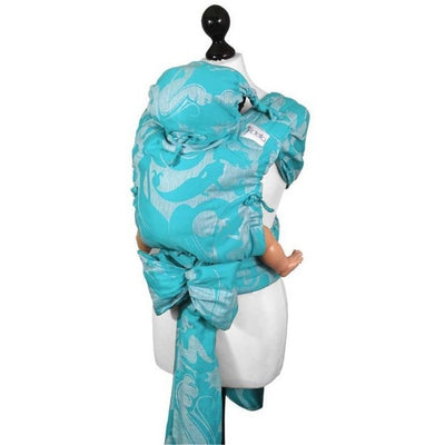 Fidella Fly Tai - MeiTai babycarrier Limited Edition- Sirens -blue linen (Baby Size from Birth) - Meh Dai - Fidella - Afterpay - Zippay Carry Them Close