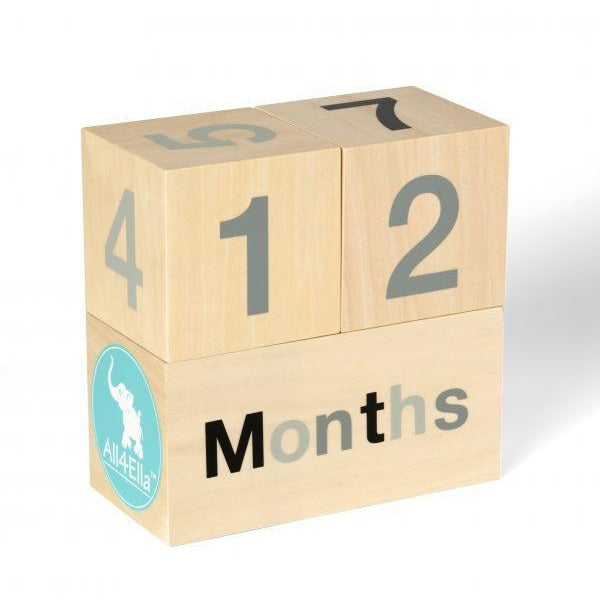 All4Ella Milestone Blocks - Black (wood) - Gift - All4Ella - Afterpay - Zippay Carry Them Close