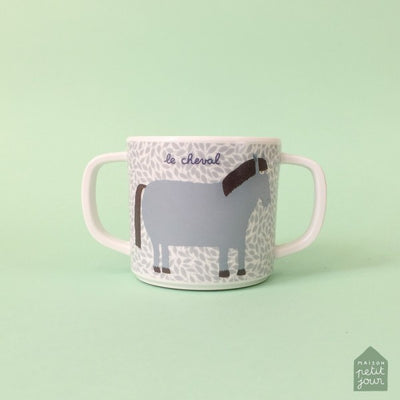 Petit Jour - Double Handled Cup with Anti-slip Base - Farm Yard