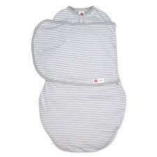 Embe - Baby Swaddle 2-Way Starter Swaddle - Grey Stripe