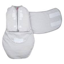 Embe - Baby Swaddle 2-Way Starter Swaddle - Grey Stripe