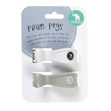 All4Ella Pram Pegs (2set) - White / Grey