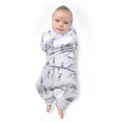 Plum - Baby Swaddle Suit 0.5 TOG - Zebra Grey (2pk)