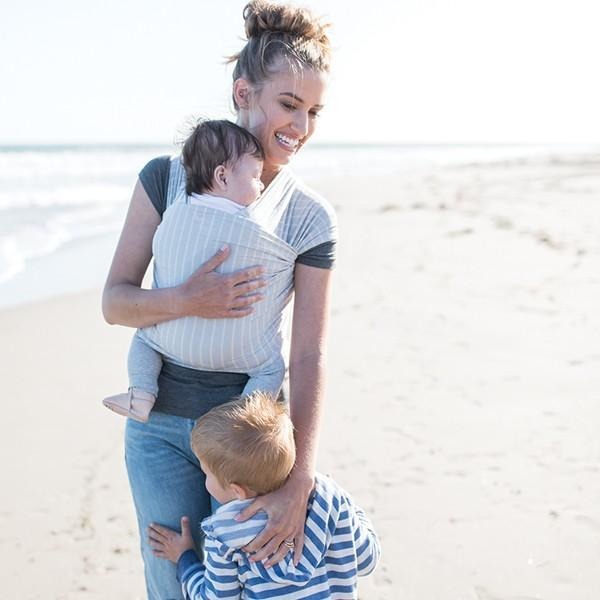 Ergobaby Lightweight Aura Stretchy Wrap - Grey Stripes - Stretchy Wrap - Ergobaby - Afterpay - Zippay Carry Them Close