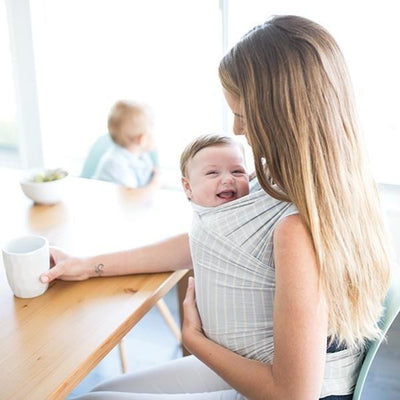 Ergobaby Lightweight Aura Stretchy Wrap - Grey Stripes - Stretchy Wrap - Ergobaby - Afterpay - Zippay Carry Them Close