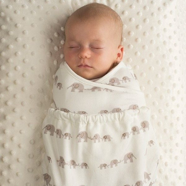 Ergobaby Swaddler - Elephant + Natural 2 Pack - swaddle - Ergobaby - Afterpay - Zippay Carry Them Close