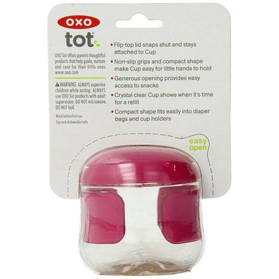 OXO TOT - Flip Lid Snack Cup Pink (148ml)