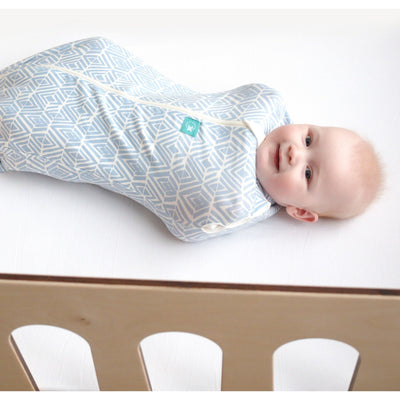 ErgoPouch - ErgoCocoon Summer Swaddle & Sleeping Bag (0.2TOG) - Tribal Blue, , Swaddle, ErgoCocoon, Carry Them Close  - 1