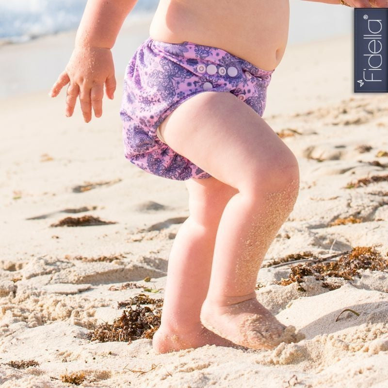 Fidella - All In One Cloth Nappy - Iced Butterfly violet - Cloth Nappies - Fidella - Afterpay - Zippay Carry Them Close