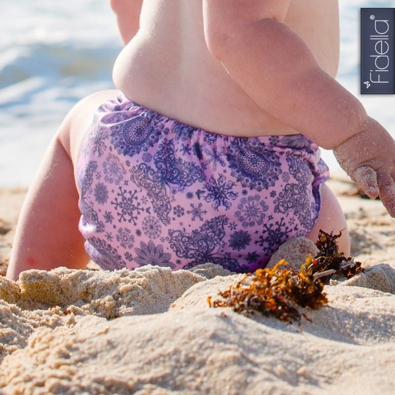 Fidella - All In One Cloth Nappy - Iced Butterfly violet - Cloth Nappies - Fidella - Afterpay - Zippay Carry Them Close