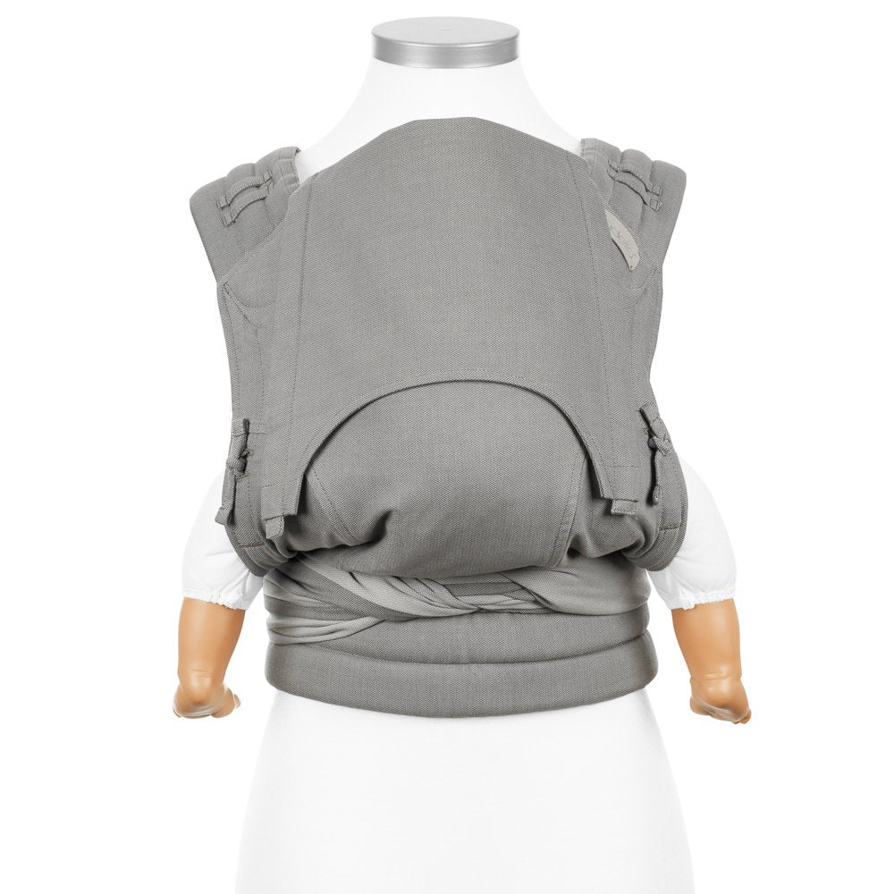 Fidella Fly Tai - MeiTai babycarrier - Chevron Light Gray - (Baby Size - From Birth)