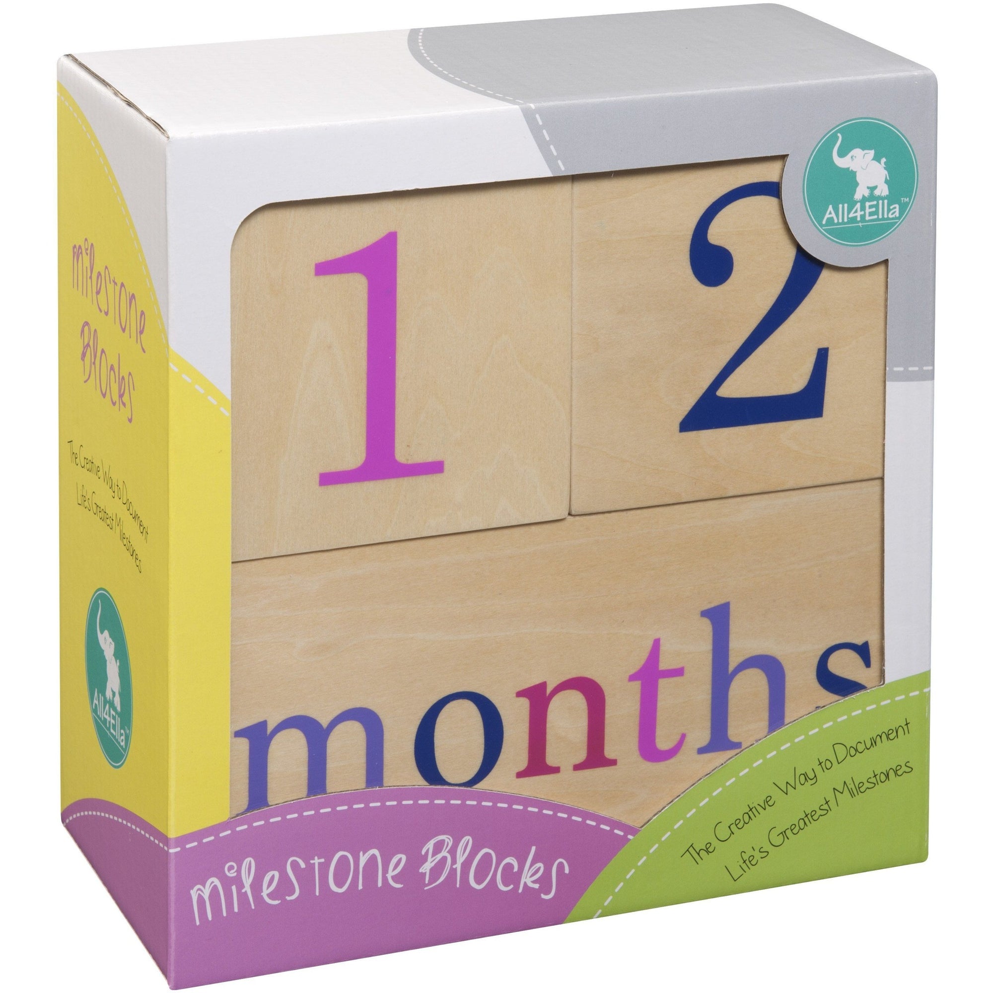 All4Ella Milestone Blocks - Girl (wood) - Gift - All4Ella - Afterpay - Zippay Carry Them Close