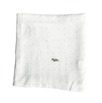 Little Turtle Baby - Stretch Muslin Swaddle - Grey Dots