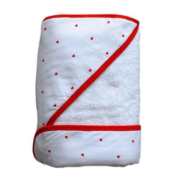 Little Turtle Baby - Hooded Towel - Hearts