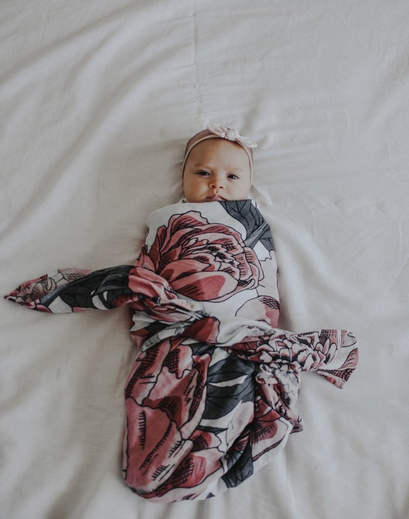 Pop Ya Tot - Muslin Swaddle - The Perfect Peony