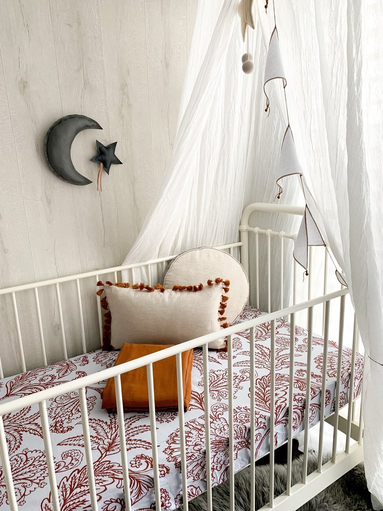 Pop Ya Tot - Cotton Muslin Cot Sheet - Imperial Jacobean