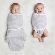 Embe - Baby Swaddle 2-Way Starter Swaddle - Grey Stripe