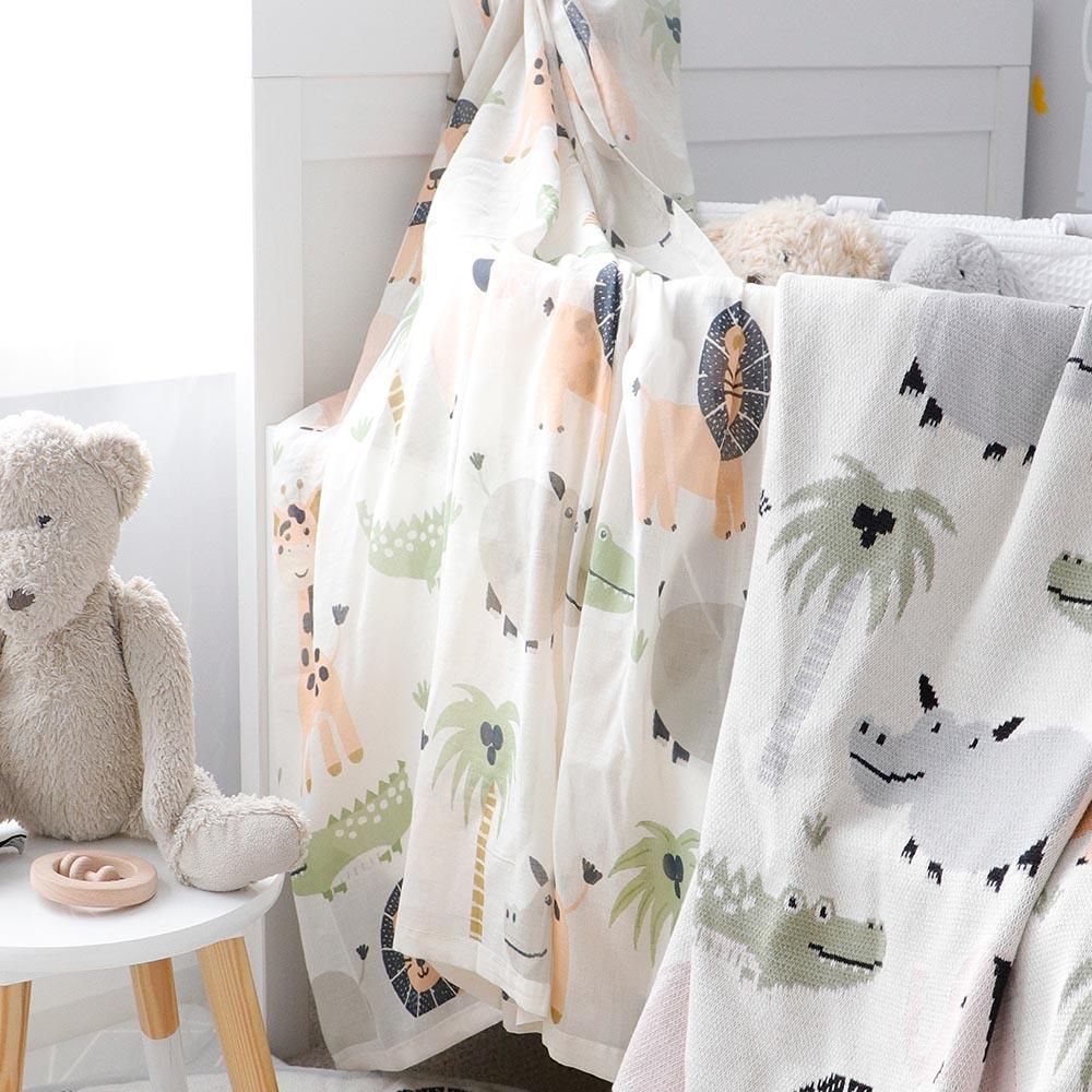 Di Lusso Living - Muslin Baby Swaddle Wrap - Jungle Safari