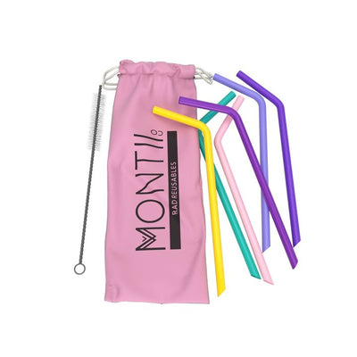 Montii Co - Silicone Straw Set - Pink