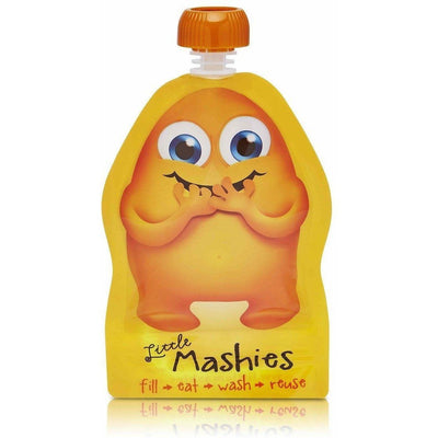 Little Mashies - Reusable Food Pouches 2PK (Orange) - Feeding - Little Mashies - Afterpay - Zippay Carry Them Close