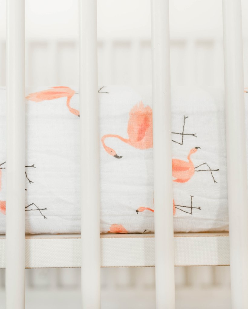 Little Unicorn - Cotton Muslin Cot Sheet - Pink Ladies