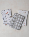 Little Unicorn - Cotton Muslin Baby Swaddle (Set 3) - Forest Friends