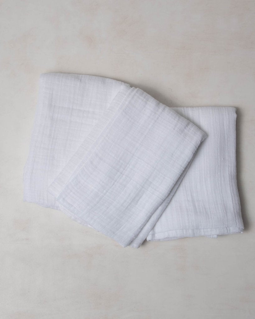 Little Unicorn - Cotton Muslin Baby Swaddle (Set 3) - White