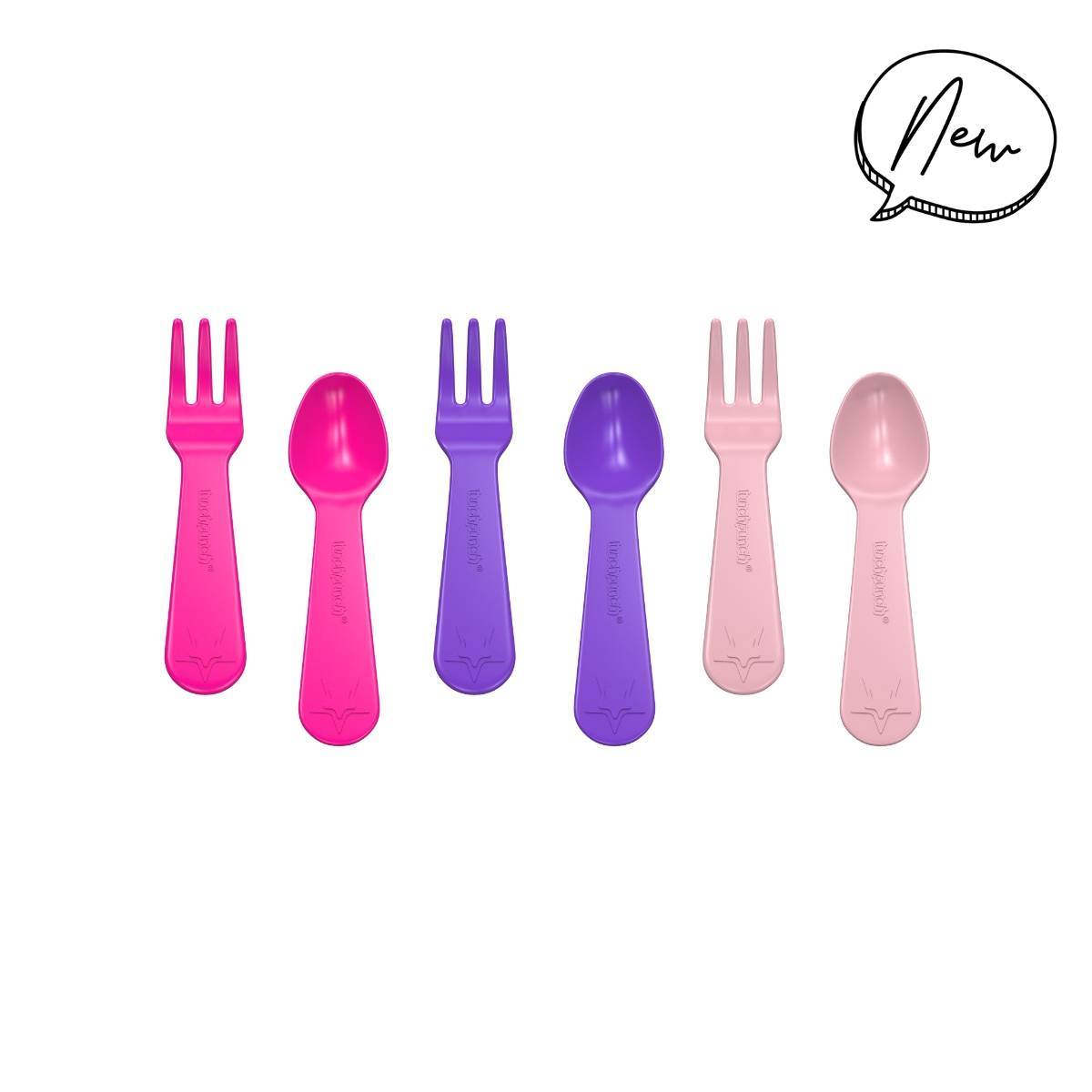 Lunch Punch Fork and Spoon Set - Pink