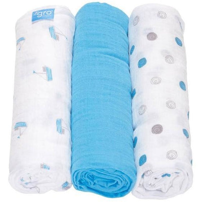 Gro Swaddle Baby Wrap Muslin - Nautical Knots - swaddle - The Gro Company - Afterpay - Zippay Carry Them Close