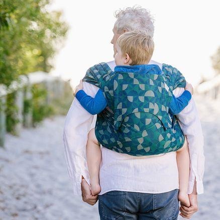 Fidella Fly Tai - MeiTai babycarrier Kaleidoscope - Ocean Teal (Baby Size - From Birth) - Meh Dai - Fidella - Afterpay - Zippay Carry Them Close