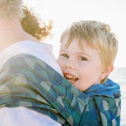 Fidella Fly Tai - MeiTai babycarrier Kaleidoscope - Ocean Teal (Baby Size - From Birth) - Meh Dai - Fidella - Afterpay - Zippay Carry Them Close