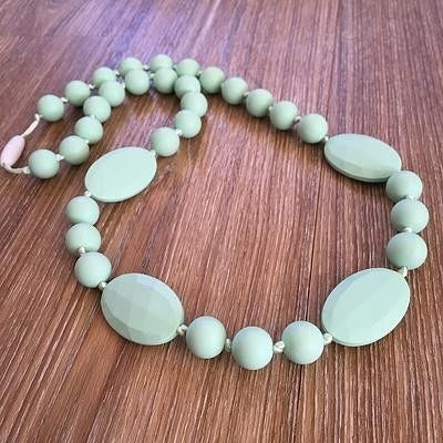 Oval Mint Necklace - Teething Necklace - Nature Bubz - Afterpay - Zippay Carry Them Close