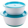 OXO TOT - Small & Large Bowl Set Aqua - Feeding - OXO Tot - Afterpay - Zippay Carry Them Close