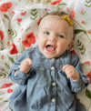 Little Unicorn - Cotton Muslin Baby Swaddle - Summer Poppy