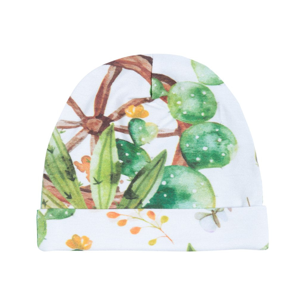 Posh Peanut - Bamboo Baby Swaddle Set - Cactus & Wooden Wheel