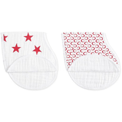 Aden and Anais - Burpy Bib (2 Set) - RED - Clothing - Aden and Anais - Afterpay - Zippay Carry Them Close