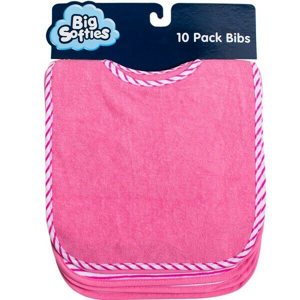Big Softies - Bibs Pink (10 Pk)