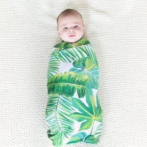 Posh Peanut - Bamboo Baby Swaddle Set - Tropical Leaf