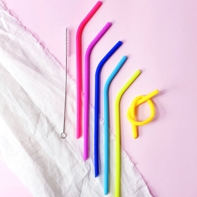 Montii Co - Silicone Straw Set - Pink
