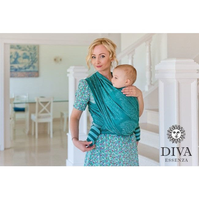 Diva Milano - Diva Enssenza Woven Wrap - Smeraldo Bamboo/Cotton, , Woven Wrap, Diva Milano, Carry Them Close  - 13