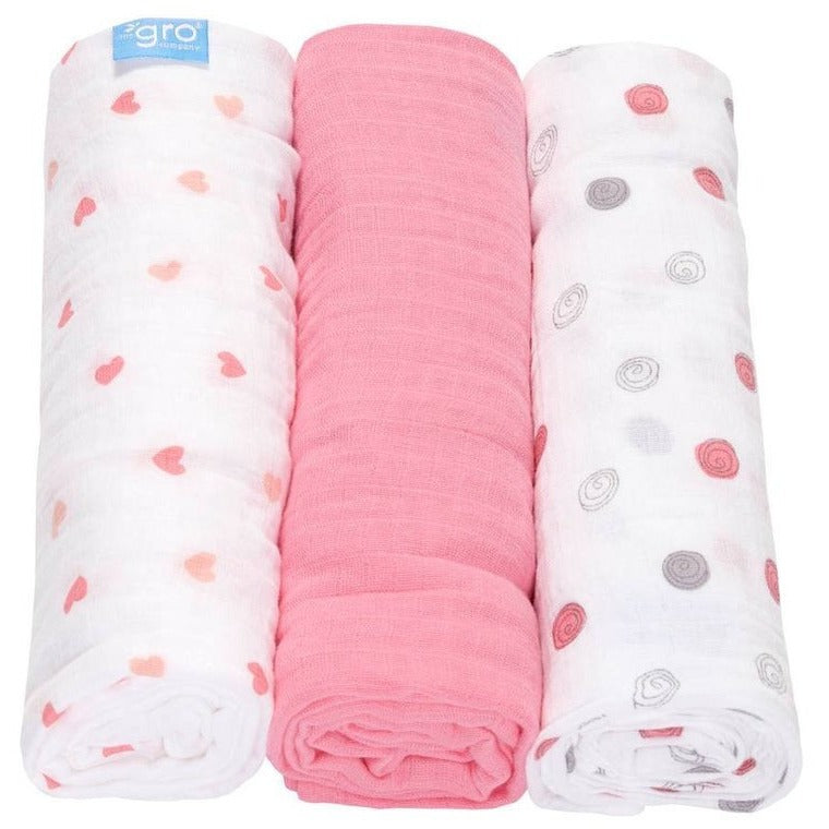 Gro Swaddle Baby Wrap Muslin Sweetheart Swirl Carry Them Close