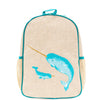 SoYoung - Toddler Linen Backpack - Teal Narwhal