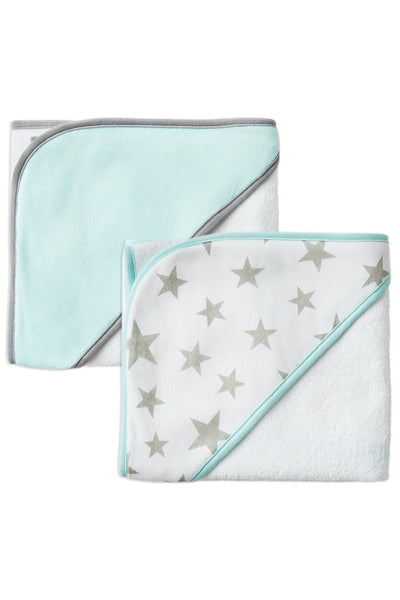 The Little Linen Company - Hooded Towel (2Pk) - Starlight Mint